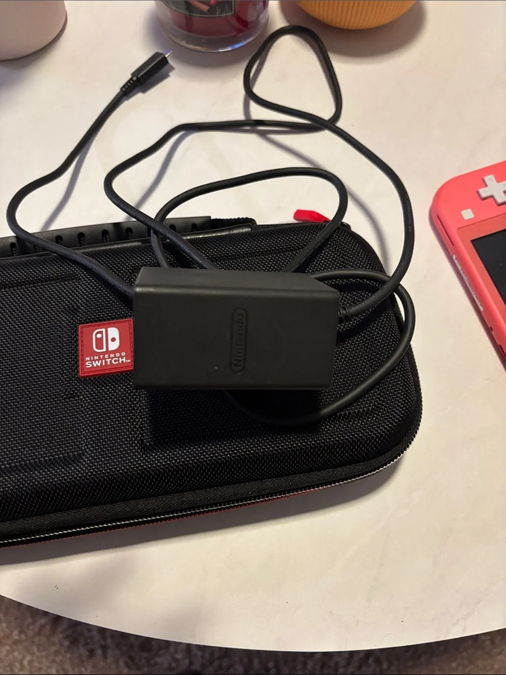 Nintendo Switch Lite Pink Handheld Console with Flower Thumb Grips